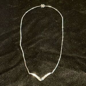 14K White Gold and Diamond Necklace